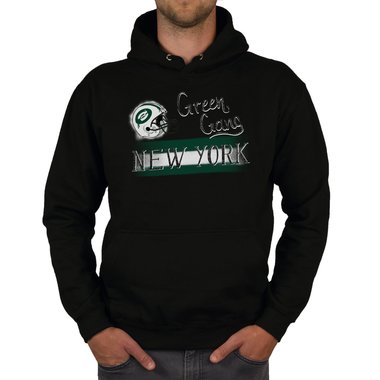 Herren Hoodie - Green Gang - NY dunkelgrau-dunkelgrn XS