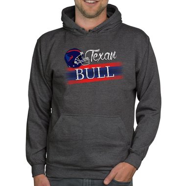 Herren Hoodie - Texan - Bull dunkelgrau-rot XS