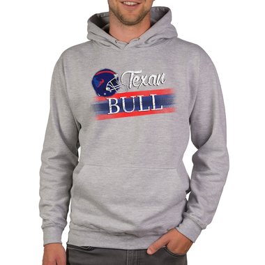 Herren Hoodie - Texan - Bull dunkelgrau-rot XS