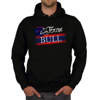 Herren Hoodie - Texan - Bull dunkelgrau-rot XS