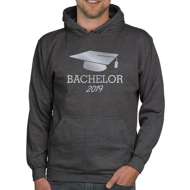 Herren Hoodie - Bachelor 2019 dunkelgrau-gold XS