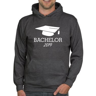 Herren Hoodie - Bachelor 2019 dunkelgrau-gold XS