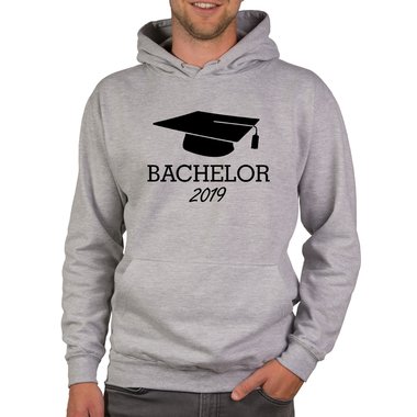 Herren Hoodie - Bachelor 2019 dunkelgrau-gold XS