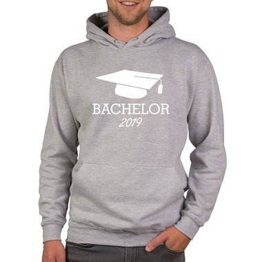 Herren Hoodie - Bachelor 2019 dunkelgrau-gold XS