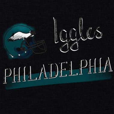 Damen Long Hoodie - Iggles - Philadelphia hellgrau-trkis XL