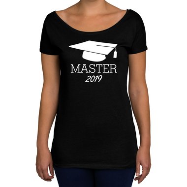 Damen T-Shirt U-Boot-Ausschnitt - Master 2019 schwarz-silberglitzer XL