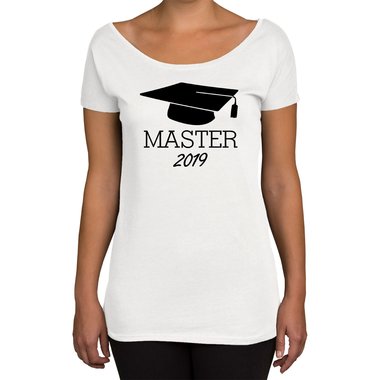 Damen T-Shirt U-Boot-Ausschnitt - Master 2019 schwarz-silberglitzer XL