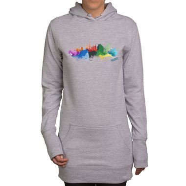 Long Hoodie - Hamburg Aquarell schwarz-bunt XL