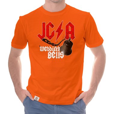 Herren JGA T-Shirt - Wedding Bells dunkelblau-weiss S