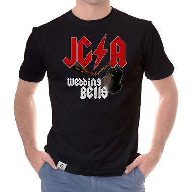 Herren JGA T-Shirt - Wedding Bells dunkelblau-weiss S