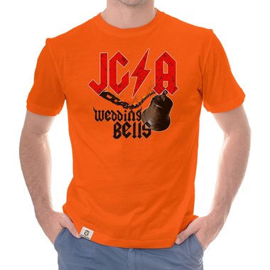 Herren JGA T-Shirt - Wedding Bells dunkelblau-weiss S