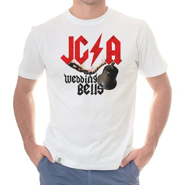 Herren JGA T-Shirt - Wedding Bells weiss-schwarz 5XL