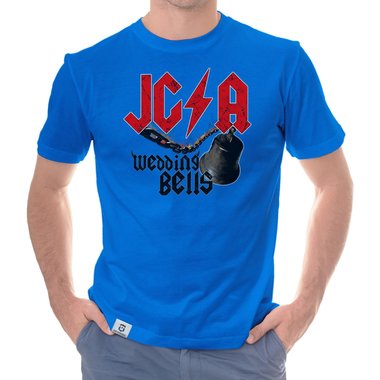 Herren JGA T-Shirt - Wedding Bells weiss-schwarz 5XL