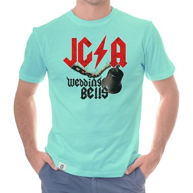 Herren JGA T-Shirt - Wedding Bells weiss-schwarz 5XL