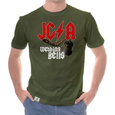 Herren JGA T-Shirt - Wedding Bells weiss-schwarz 5XL