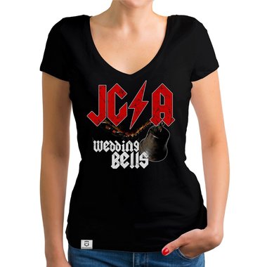 Damen JGA T-Shirt V-Ausschnitt - Wedding Bells