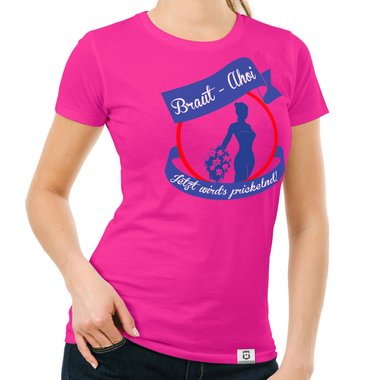 JGA Damen T-Shirt - Braut Ahoi dunkelblau-blau S