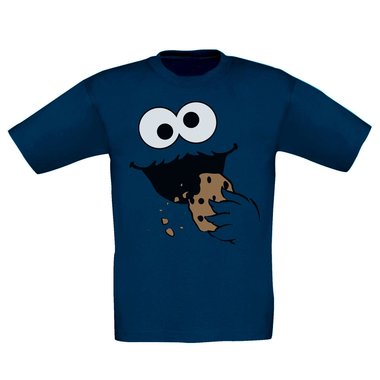 Kinder T-Shirt - Keks Monster dunkelblau-schwarz 98-104