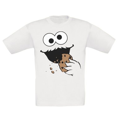 Kinder T-Shirt - Keks Monster dunkelblau-schwarz 98-104