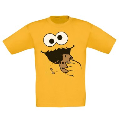 Kinder T-Shirt - Keks Monster dunkelblau-schwarz 98-104