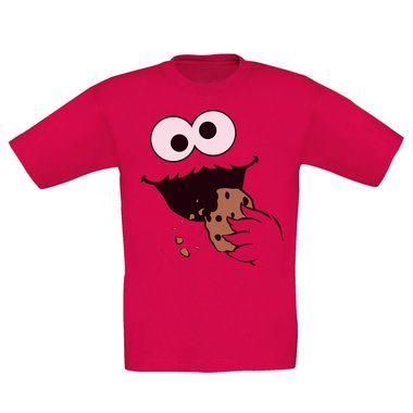 Kinder T-Shirt - Keks Monster weiss-schwarz 152-164