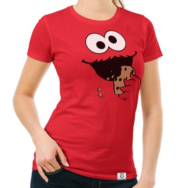 Damen T-Shirt - Keks Monster dunkelblau-schwarz S