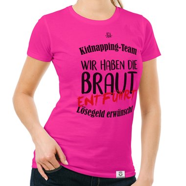 Damen T-Shirt - JGA Kidnapping Team dunkelblau-weiss S