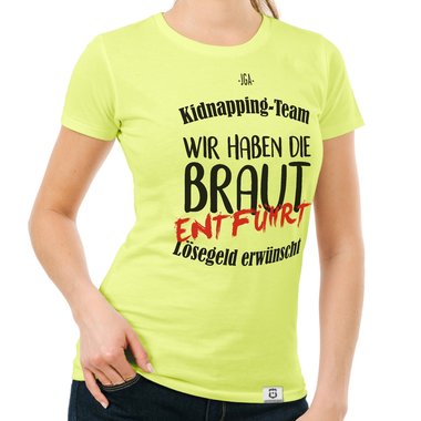 Damen T-Shirt - JGA Kidnapping Team dunkelblau-weiss S