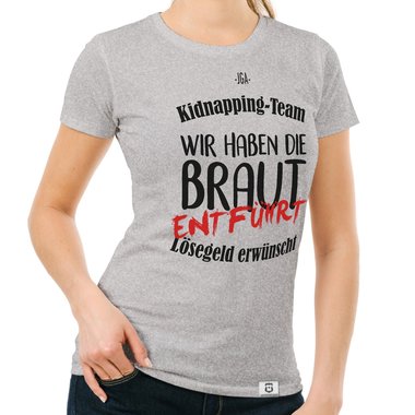 Damen T-Shirt - JGA Kidnapping Team weiss-schwarz XXL