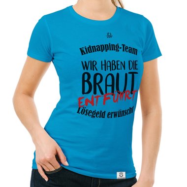 Damen T-Shirt - JGA Kidnapping Team weiss-schwarz XXL