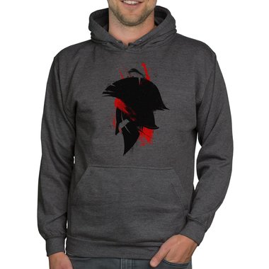 Herren Hoodie - Sparta Warrior dunkelgrau-schwarz XS