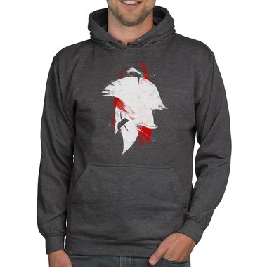 Herren Hoodie - Sparta Warrior dunkelgrau-schwarz XS