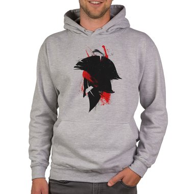 Herren Hoodie - Sparta Warrior dunkelgrau-schwarz XS