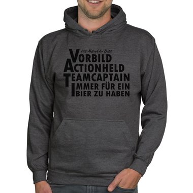 Herren Hoodie - VATI dunkelgrau-schwarz XS