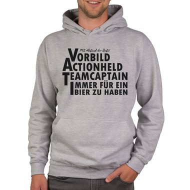 Herren Hoodie - VATI dunkelgrau-schwarz XS