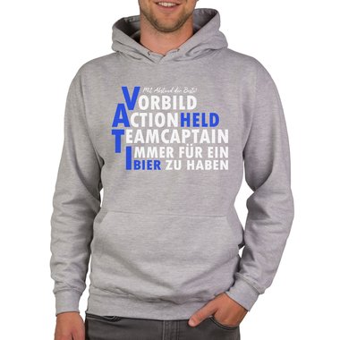 Herren Hoodie - VATI dunkelgrau-schwarz XS