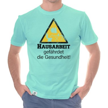 Herren T-Shirt - Hausarbeit gefhrdet die Gesundheit weiss-schwarz 5XL