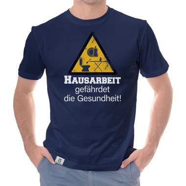 Herren T-Shirt - Hausarbeit gefhrdet die Gesundheit weiss-schwarz 5XL