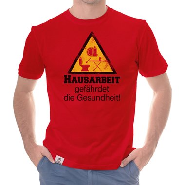 Herren T-Shirt - Hausarbeit gefhrdet die Gesundheit weiss-schwarz 5XL