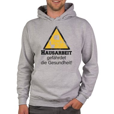 Herren Hoodie - Hausarbeit gefhrdet die Gesundheit! dunkelgrau-weiss XS