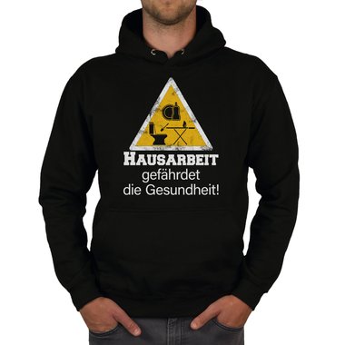 Herren Hoodie - Hausarbeit gefhrdet die Gesundheit! dunkelgrau-weiss XS