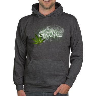 Herren Hoodie - Smoke dunkelgrau-weiss XS