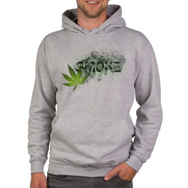 Herren Hoodie - Smoke dunkelgrau-weiss XS