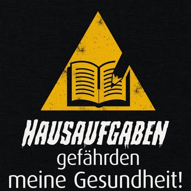 Kinder T-Shirt - Hausaufgaben gefhrden meine Gesundheit! dunkelblau-weiss 98-104