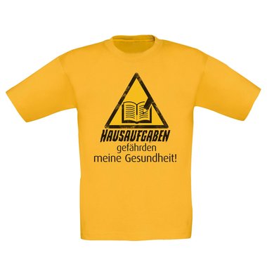 Kinder T-Shirt - Hausaufgaben gefhrden meine Gesundheit! dunkelblau-weiss 98-104