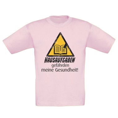 Kinder T-Shirt - Hausaufgaben gefhrden meine Gesundheit! dunkelblau-weiss 98-104