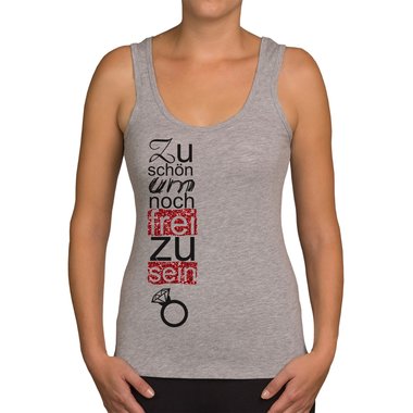 Damen Tank Top - Zu schn um noch frei zu sein weiss-schwarz XXL