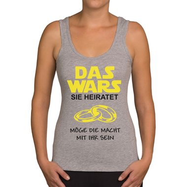 Damen JGA Tank Top - Das Wars - Sie heirat hellgrau-schwarz XS