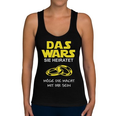 Damen JGA Tank Top - Das Wars - Sie heirat hellgrau-schwarz XS