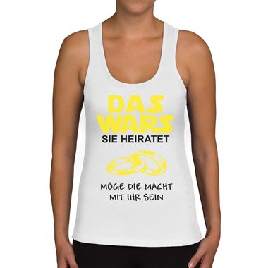 Damen JGA Tank Top - Das Wars - Sie heirat hellgrau-schwarz XS